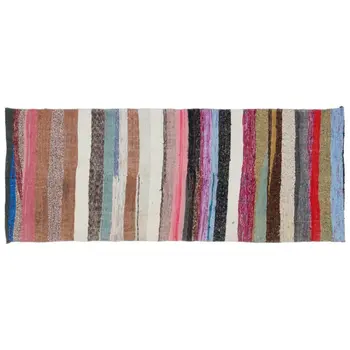 

Handmade Multicolor Vintage English Striped Rug Runner Rug 116x294 Cm-3'10''X9'8''