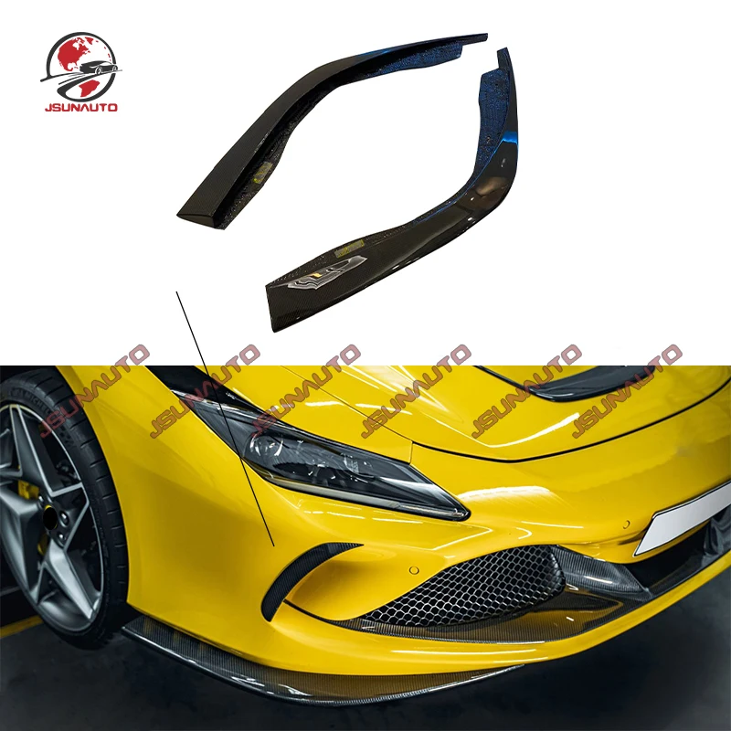 

Сухой комплект из углеродного волокна для Ferrari F8, передний бампер, диффузор, щитки, стильный комплект для F8, передний угол обмотки 2019-2021