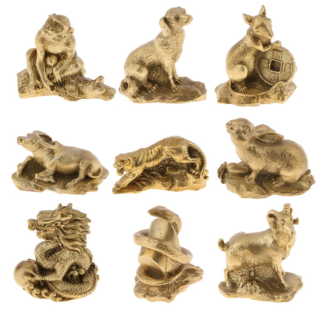 Zodiac Animal Statue Chinese Fengshui Decor   Figurine Money Luck