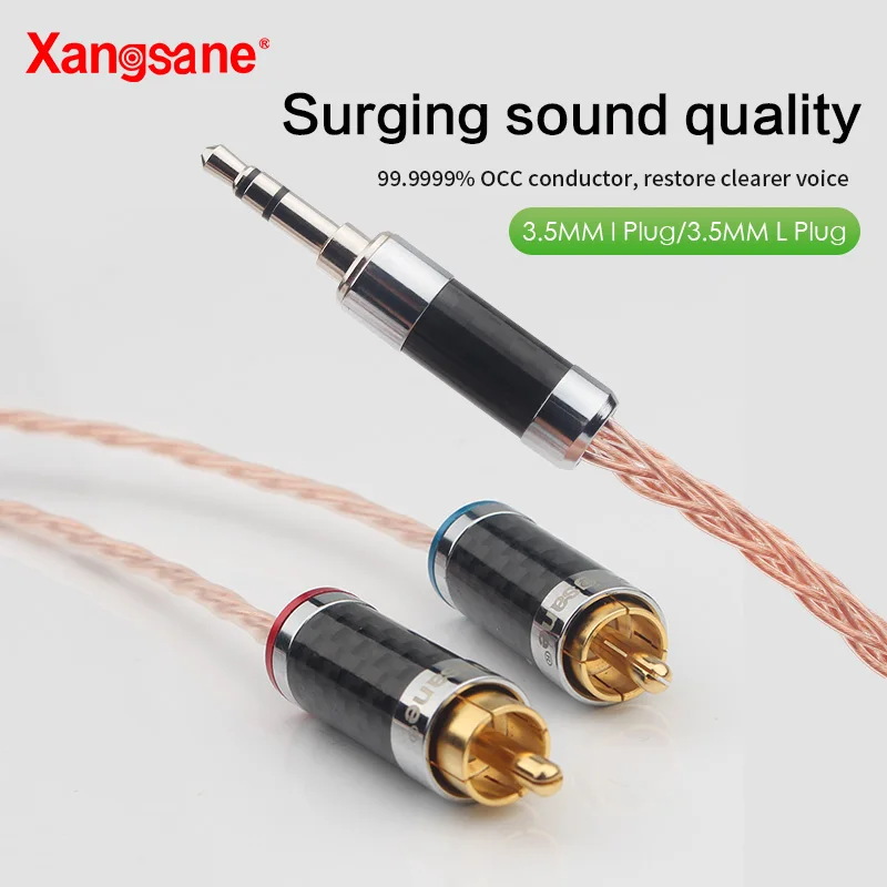 Xangsane high fidelity 3.5mm 2RCA audio cable single crystal copper