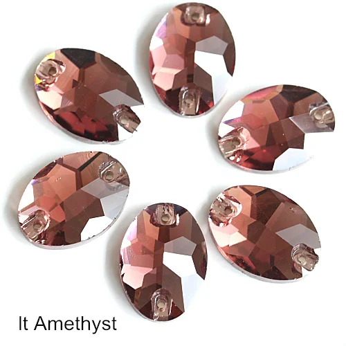 lt amethyst Овальные стеклянные стразы хрустальные пришивные стразы с плоской задней стороной Красочные стразы для шитья стразы пришивные стразы свадебное платье B2704 - Цвет: lt amethyst