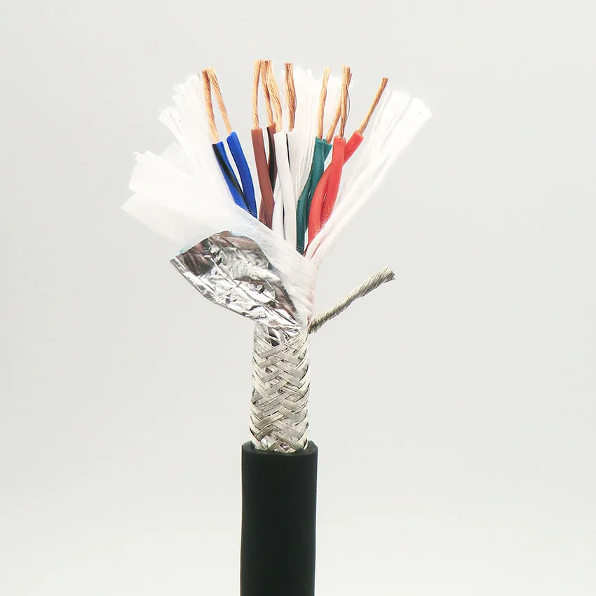 

Twisted Pair Shielded Towline Wire 10 core 0.2, 0.3, 0.5 mm² with Ultra High Flexibility TRVVSP Drag Chain Cable 5m 24,22,20 AWG