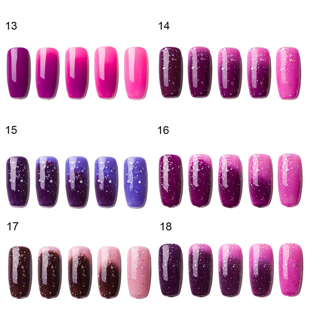 Одноцветный лак для ногтей меняющий Цвет Блестящий Быстросохнущий маникюрный