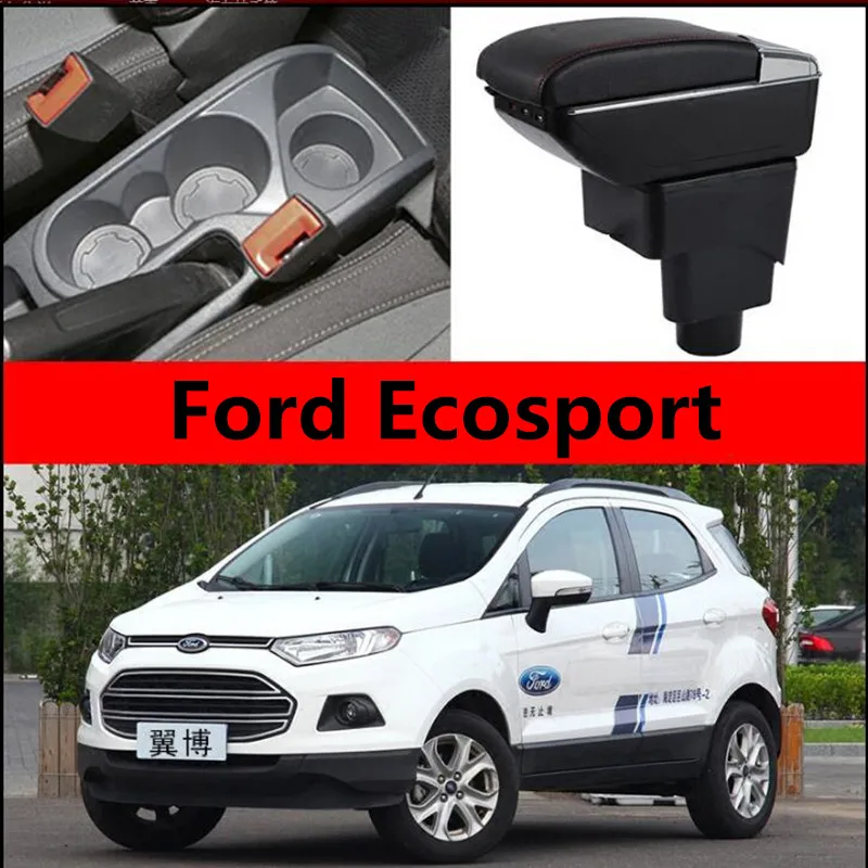 Вращающийся подлокотник для центральной консоли для Ford Ecosport 2013- ящик для хранения подлокотник+ USB