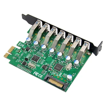 

PCI-E USB 3.0 Super High-Speed 7-Port Enhanced Host Expansion Card Dual-Chip Processing Controller