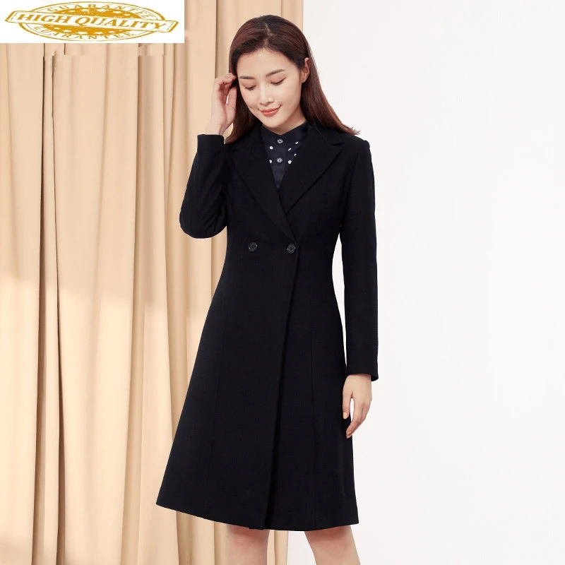 

Real Wool Coat 2019 Autumn Winter Jacket Women Woolen Coats and Jackes Women Korean Long Jacket Casaco Feminino MY4085