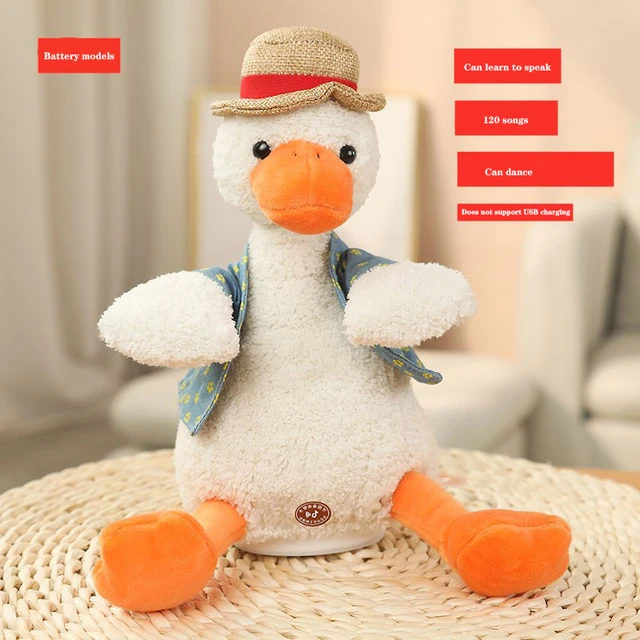 New Talking Duck Electric Plush Toy Cute Speak Talking Sound Record Plush Animals Duck Stuffed Toy for Children Gifts Baby Toys