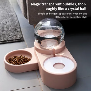 

Multifunction 1.8L Bubble Pet Bowls Food Automatic Feeder Fountain Water Drinking Kitten Feeding Container Supplies Pet Bowls