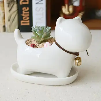 

Cute Animal Potted Flowers Gardening Succulents Planter Pot White Ceramic Flowerpot Lovely Small Animal Flowerpot home decro