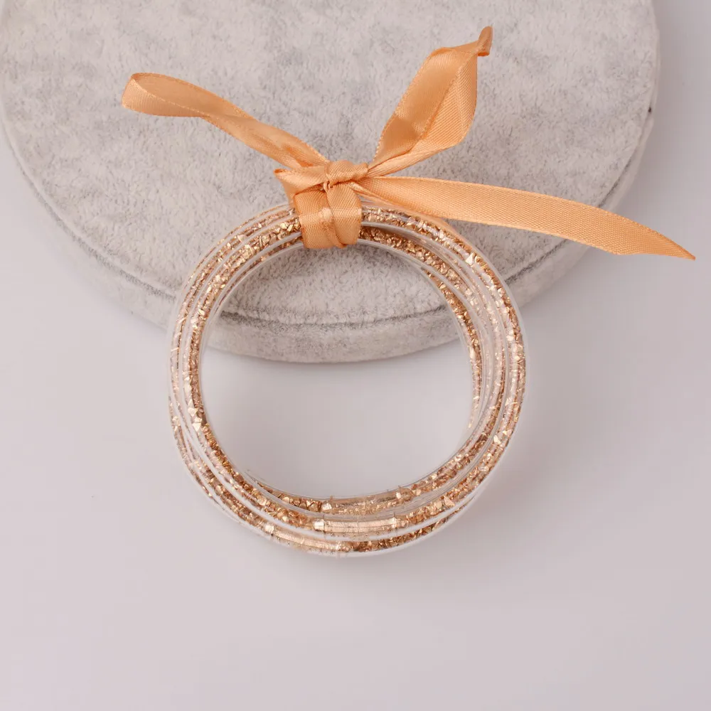 Дождевые 5 шт./компл. бант буквы веревки заполнены Набор браслетов всепогодный стек силиконовый пластик; желеобразная масса браслеты