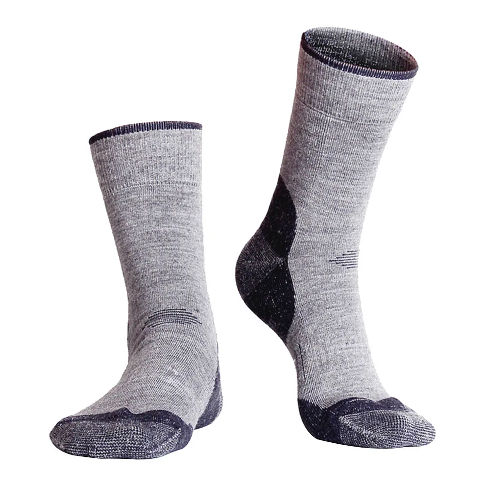 Light Grey 1 пара спортивные теплые, зимние, шерстяные эластичные дышащие мягкие мужские носки для катания на лыжах удобные для тренировок - Цвет: Light Grey
