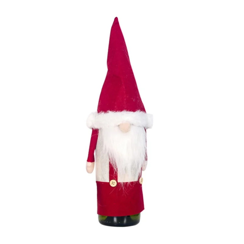 1 PC Gnome Doll Design Wine Bottle Covers Christmas Decorative Ornaments Holiday Dinning Table Decor