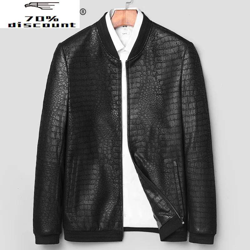 

Genuine Leather Jacket Spring Autumn 2020 Jacket Men Sheepskin Coat Baseball Jackets Chaqueta Hombre 02J2028 YY269