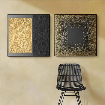 

Square Abstract Gold Geometric Pattern Canvas Print Wall Art Paintings Posters Decorative Paintings Living Room Home Wall Prints