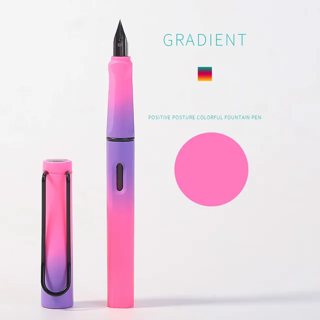 2021 New Fountain Pen Fashion Popular Plastic Colorful Classic Business Gift Ink Pens Nice Office Pen Gift Gradient Color 637