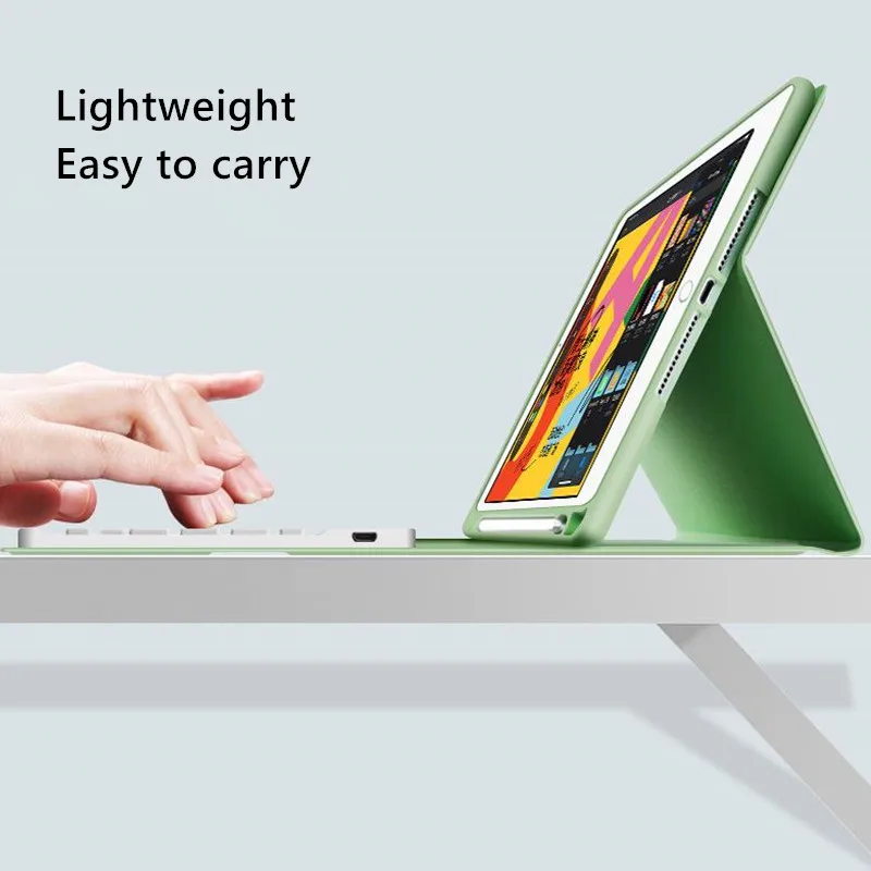 Беспроводной чехол с клавиатурой Bluetooth для iPad 10,2 с карандашом, чехол с клавиатурой для Apple iPad 7-го поколения A2197 A2200 A2232