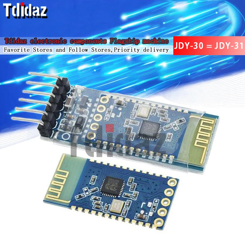 JDY-30 = JDY-31 SPP-C Bluetooth serial pass-through module wireless communication from machine Replace HC-05 HC-06 | Электронные