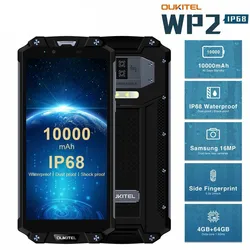 OUKITEL WP2 10000 мАч IP68 водонепроницаемый ударопрочный мобильный телефон Android 8,0 4 Гб + 64 Гб Восьмиядерный 4G смартфон 16MP NFC сотовые телефоны