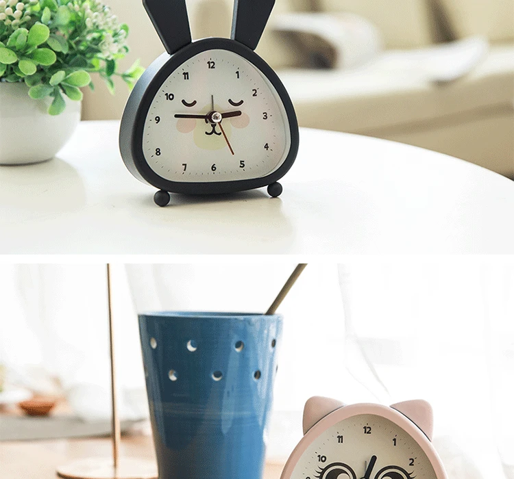 Cartoon Bedside Animal Alarm Simple Mute Cute Bedroom Children Girl Despertador  Nina Rabbit Home Clock Kids