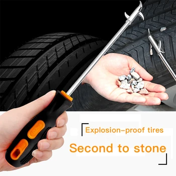 

High Quality Car Tire Stone Cleaner Groove Broken Stone Remover Tire Cleaning Hook Labor-saving Tire Cleaning Tool Car-styling F