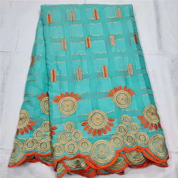 

100%cotton dubai fabric swiss lace fabric swiss voile lace in switzerland soft nigerian lace with gold line for wedding 5yardS