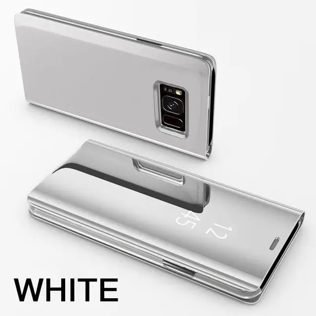 360 умный зеркальный флип-чехол для samsung Galaxy S8 S9 Plus Note 8 9 Coque Прозрачный чехол для samsung S6 S7 edge S8 S9 Shell - Цвет: Серебристый