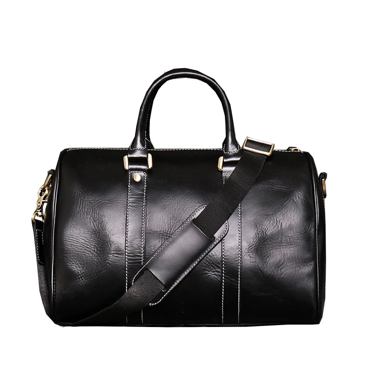 

Genuine Leather Men Business Travel Handbag Soft Real Cow Leather Carry Hand Luggage Bag Travel Shoulder Bag Unisex Weekend Tote