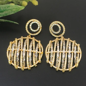

Lanyika Fashion Jewelry Abstract Fishnet Earrings Full Micro inlay Micro Plated Banquet Popular Best Gift