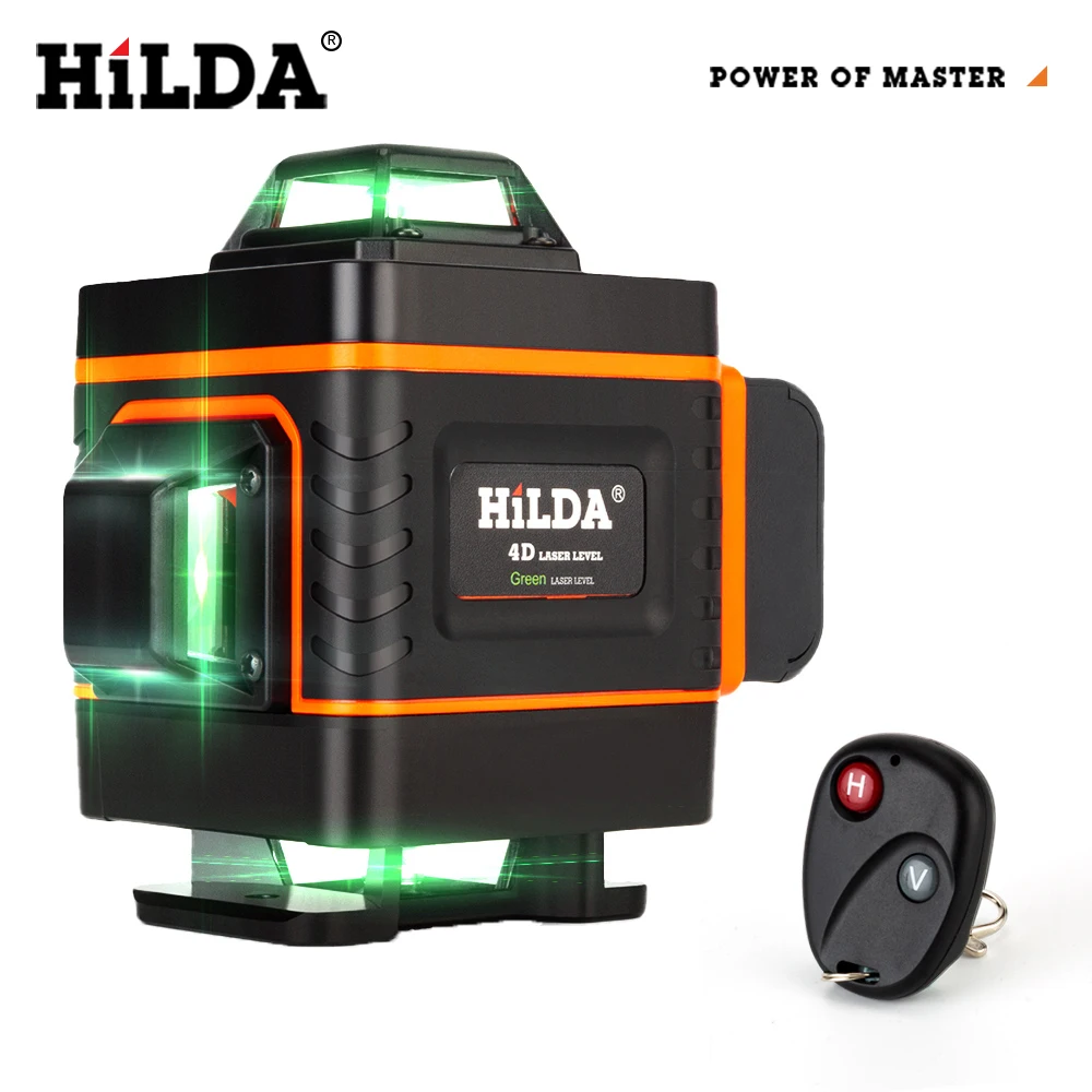 US $61.94 Hilda 16 Lines 4d Laser Level Cross Line Green Laser Level Self Leveling Multipurpose Level Laser Horizon Vertical Measure