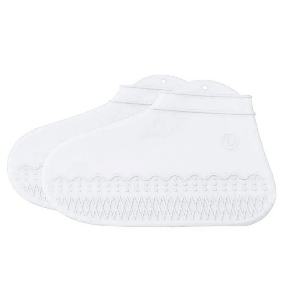 Clear White 1 пара переносных водонепроницаемых чехлов для обуви Эластичные Силиконовые Модные непромокаемые уличные велосипедные Нескользящие аксессуары многоразовые - Цвет: Clear White