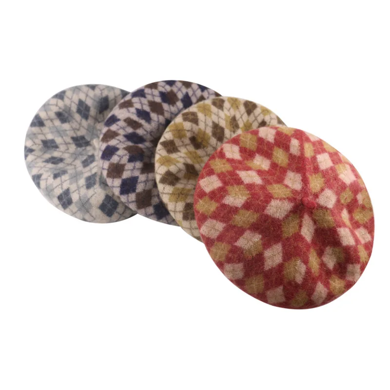 Регулируемый шерстяной берет, клетчатый узор, Ретро стиль, элегантный, для мужчин, женщин, осень, зима, темпера, для мужчин, t, теплая, Высококачественная купольная, новые береты