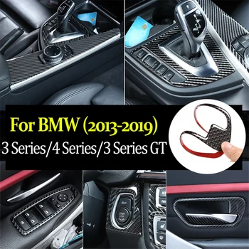 

Real Carbon Fiber For BMW 3 4 Series GT F30 F35 Interior Moulding Center Gear Multimedia Panel AC Vent Door Handle Frame Sticker