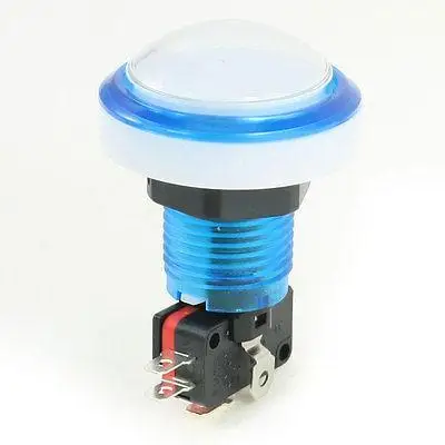 

Panel Mount White Light SPDT 5 Pin Momentary Game Push Button Switch