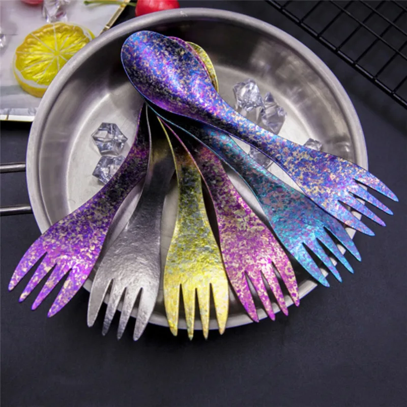 Прочный титановый Spork экологически чистый рустостойкий титановый столовый прибор легкий вес ложка для кемпинга путешествия