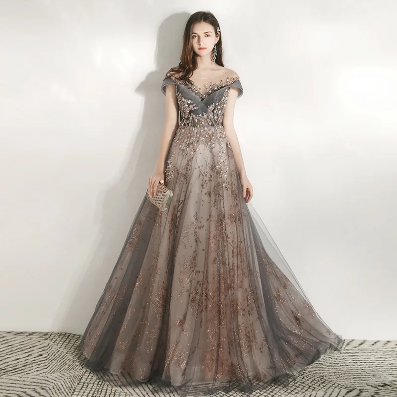 

Robe De Soiree 2021 Gryffon Party Dress Formal Evening Gown A-line Vintage Lace Evening Dress Plus Customize