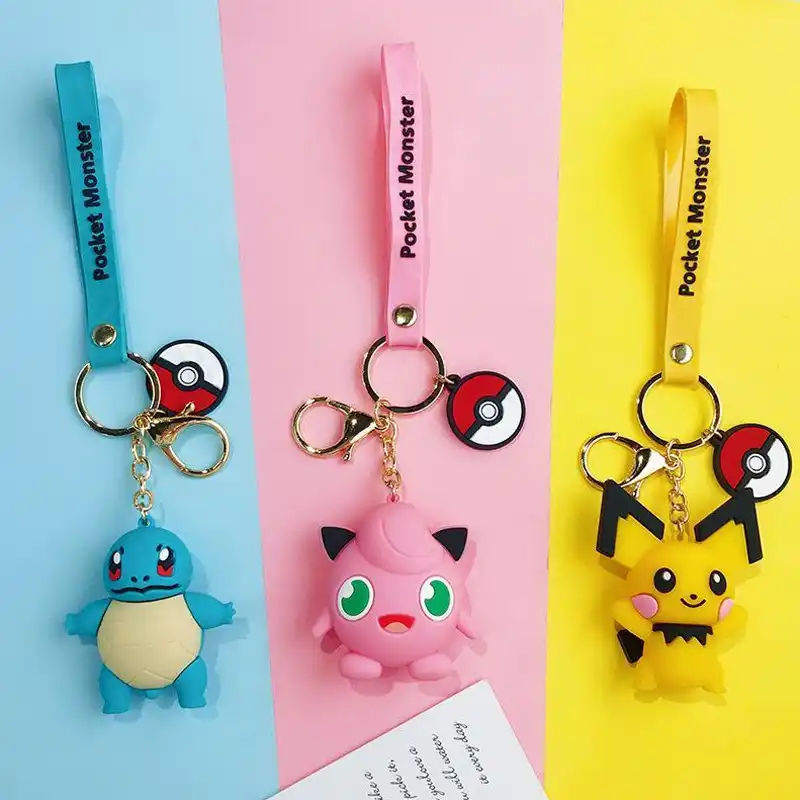 アクションポケットモンスターキーホルダーおもちゃ漫画ポケモンゼニガメピカチュウかわいい人形キーチェーンペンダントクリエイティブギフトのおもちゃ学童 Action Figures Aliexpress