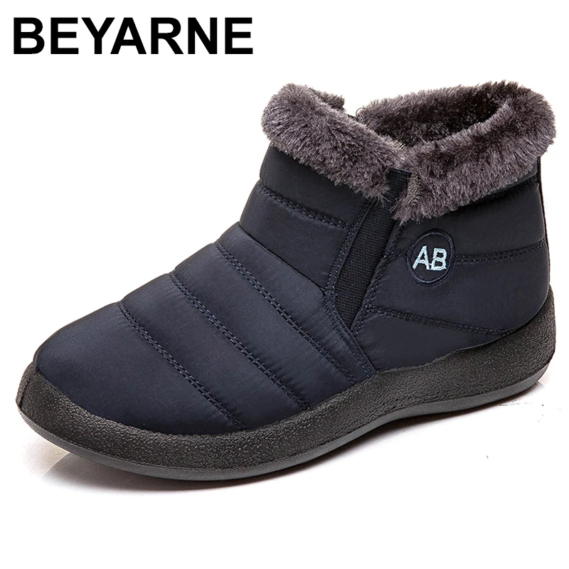 BEYARNEFashion женские ботинки Водонепроницаемый для снежной погоды Зимние сапоги