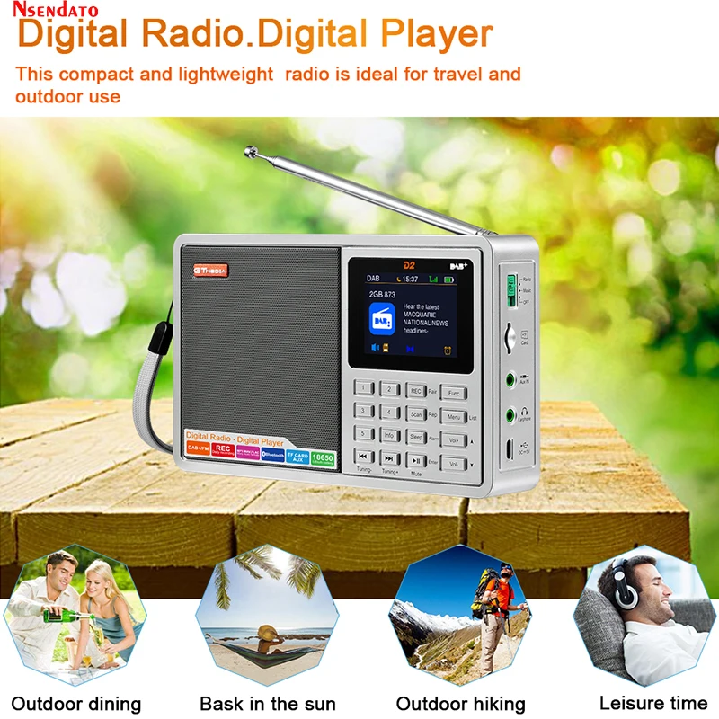 GTMEDIA D2 Handhel цифровой стерео FM DAB радио плеер RDS многополосное динамик ЖК дисплей