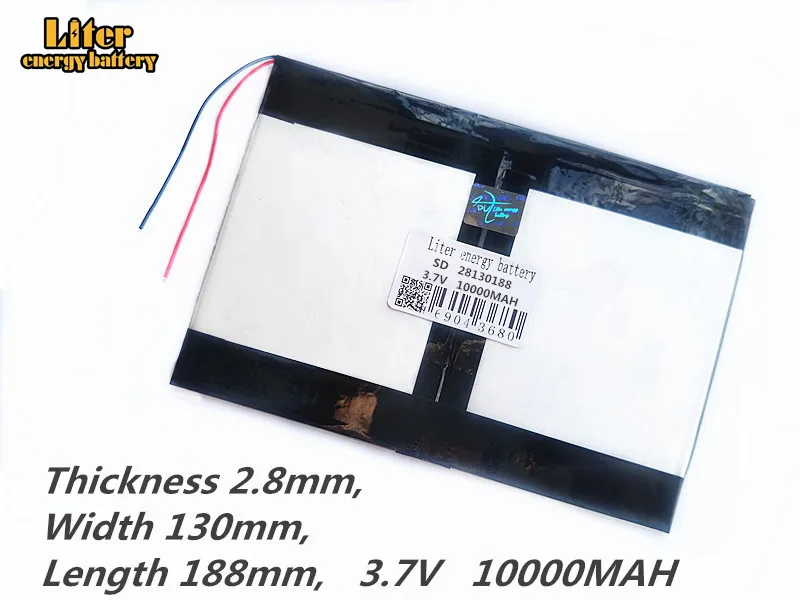 Скидка Планшетный ПК talk9x u65gt, аккумулятор 28*130*188 3,7 V 10000 mah литий ионный аккумулятор для