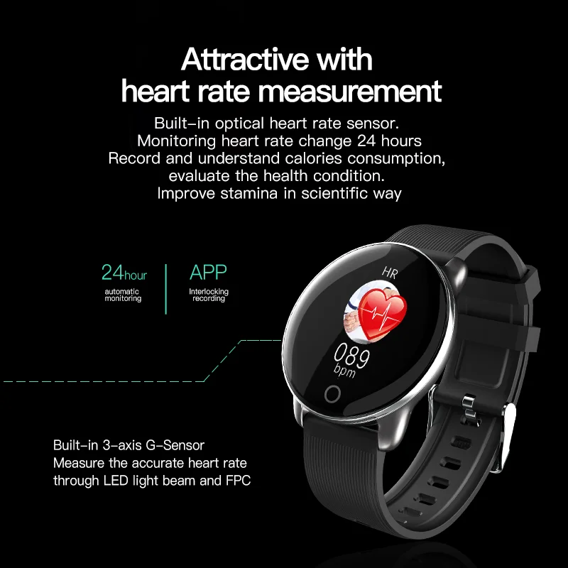 KSUN KSR709 Men Sport Pedometer Smart Watch IP68 Waterproof Fitness Tracker Heart Rate Monitor Women Clock Smartwatch