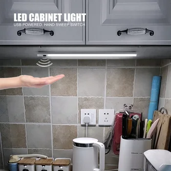 

Hand Wave Activated LED Under Cabinet Lights 20/30/40/50cm With USB Cable 5V White 6000K For Kitchen Bedroom Wardrobe Closet