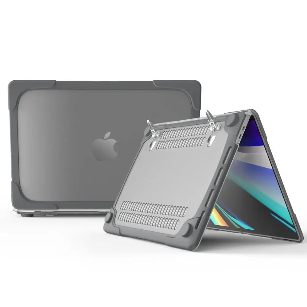 BuzzLee For MacBook Pro 16 inch A2141 Ultra Thin Case w/ Kickstand Silicone Frosted translucent Shockproof Protection Hard Cover |