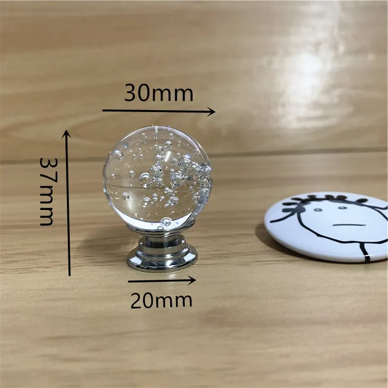 LCH 30 мм пузырьковый шар Матовый круглый хрустальный шар в форме тыквы прозрачный кристалл ручка для кухонного шкафа Ручка для ящика Дверная ручка - Цвет: 30mm Bubble Ball