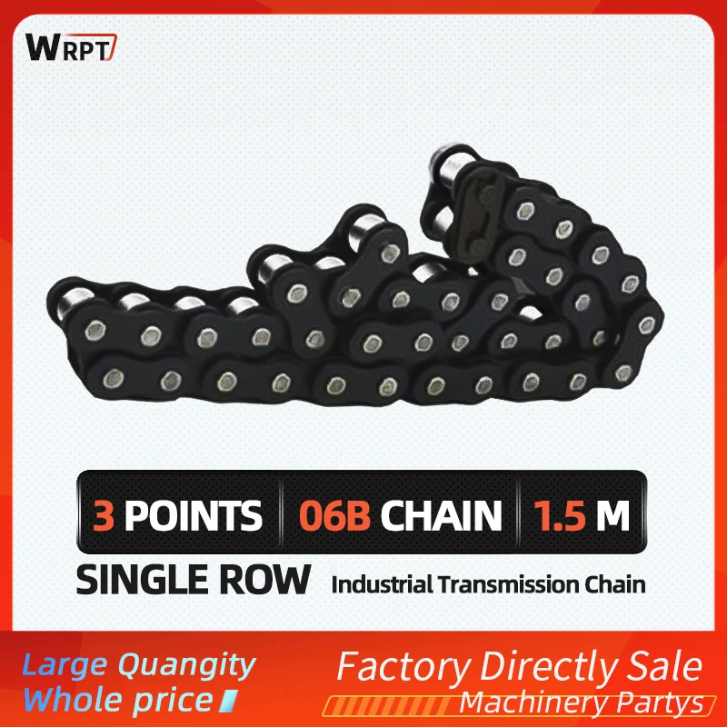 1Pcs Industrial Transmission Chain Short Pitch Roller Chain 3 Points 06B Chain 1.5m Single Row