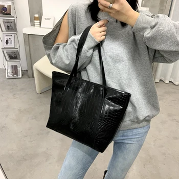 

Retro Allilarge Pattern Women's Bag 2020 Large Capacity Shoulder Bags PU leather Tote Bags Ladies Wild Bags sac a main femme