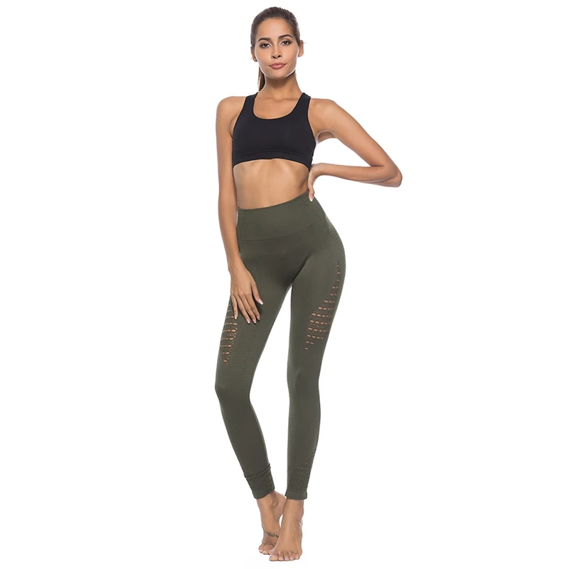 Yoga Pants Women High Waist Mesh Patchwork Leggings Sport Fitness Running Trousers Leggings2
