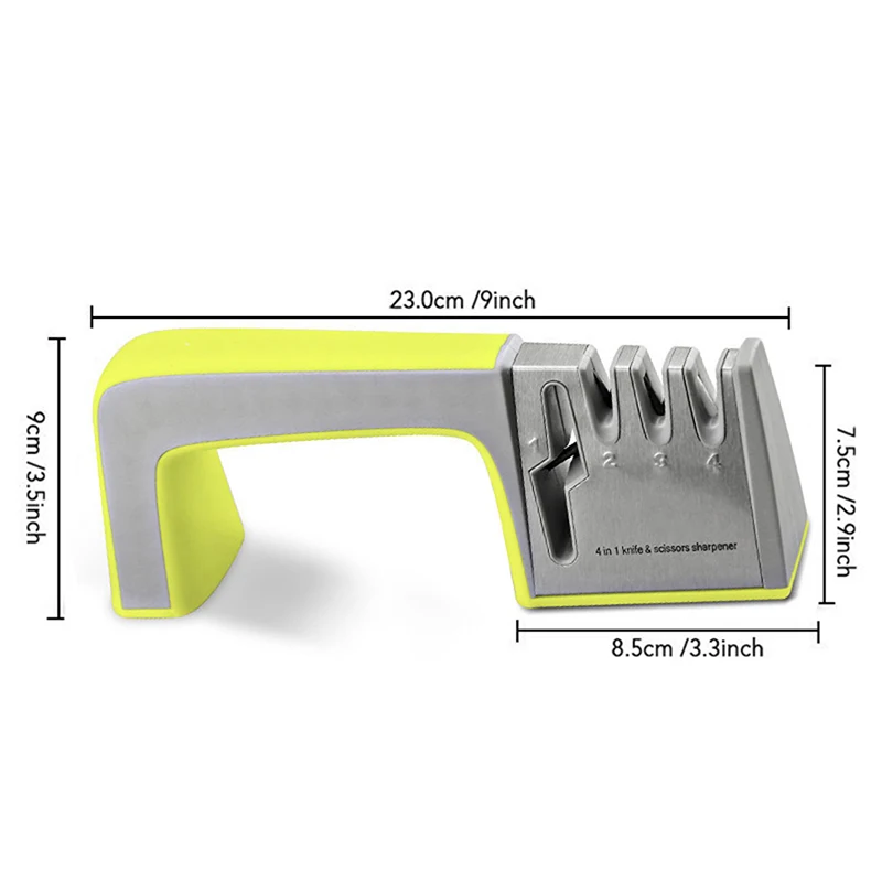 3 этапа Профессиональный Ножи точилка для ножей, точильный камень шлифовальный станок Вольфрам Сталь Карбид Алмазный Керамика Кухня точилка Инструменты - Цвет: Green
