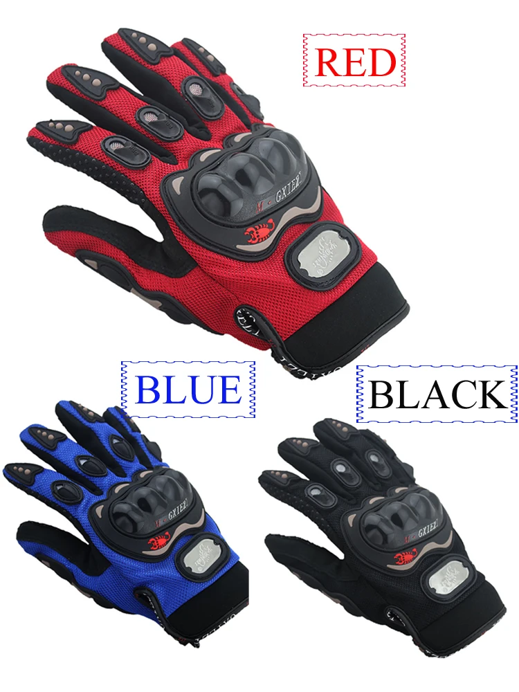 Kids Motocross Cycling Full Finger Gloves Bike ATV Riding Racing blue black red 