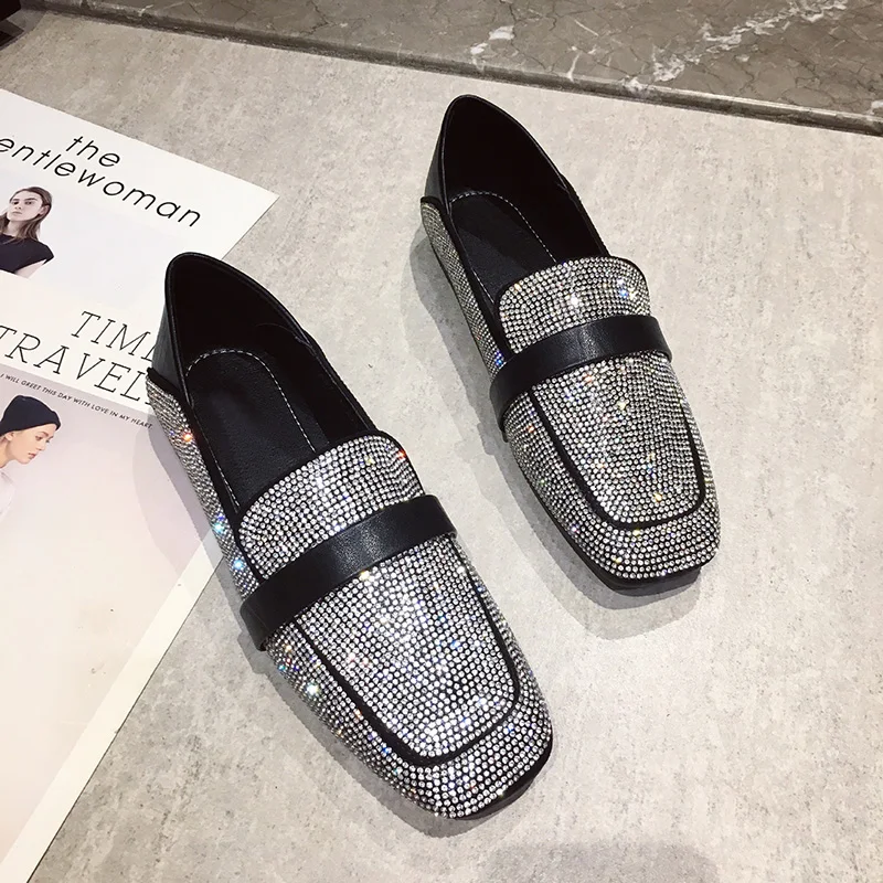 

Fashion Brand Flats for Women Casual Shoes Rhinestone Ladies Shinning Shoes Woman Party Shoes Female Footwear A1833