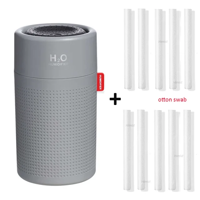 Wireless Air Humidifier USB Portbale Aroma Diffuser 2000mAh Battery Rechargeable Umidificador Essential Oil Humidificador 750ML Grey 10 filter